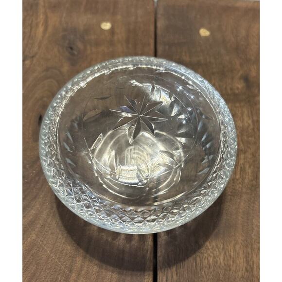 Vintage Cut‎ Glass Vanity Trinket Dish An Irice Product Made In USA - Picture 1 of 6